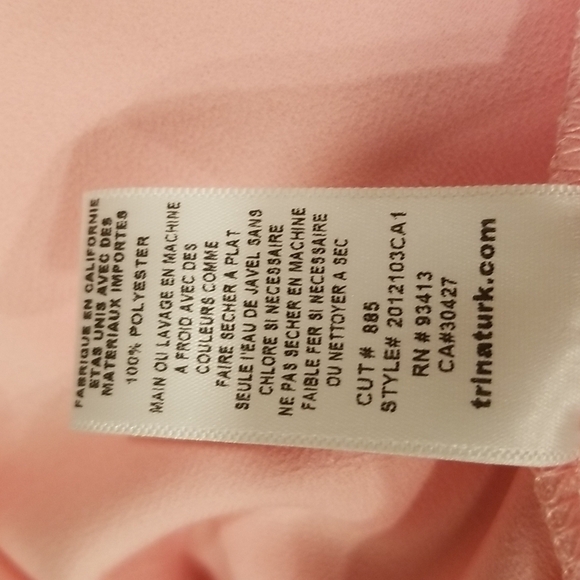 💕TRINA TURK💕 Superior Top ~ Asymmetrical One Shoulder Crepe Pink Small S NWT - Picture 10 of 10